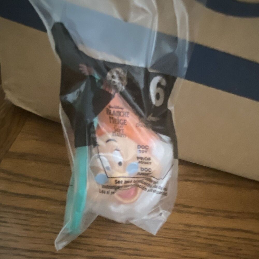 McDonald's Disney Snow White- #6- DOC Vintage Premium Toy Sealed in Bag (2001)